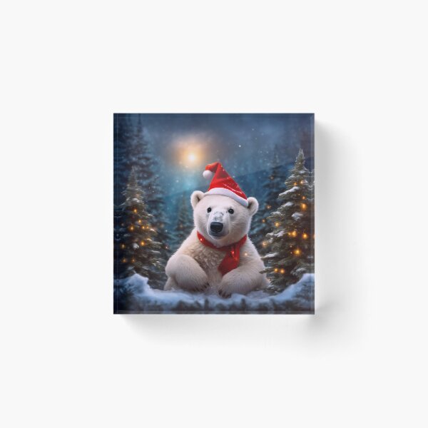 Item preview, A Polar Bear in a Magical Christmas Forest designed and sold by Lava Tigers Art.