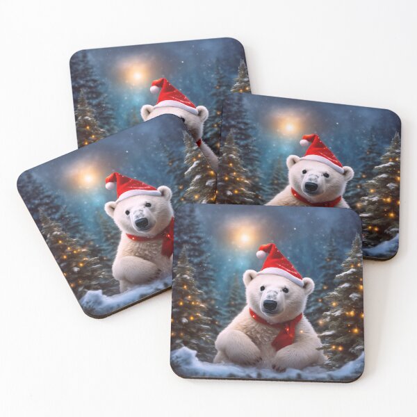 Item preview, A Polar Bear in a Magical Christmas Forest designed and sold by Lava Tigers Art.