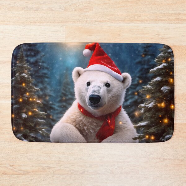 Item preview, A Polar Bear in a Magical Christmas Forest designed and sold by Lava Tigers Art.