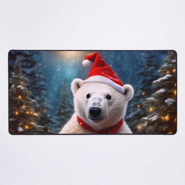 Item preview, A Polar Bear in a Magical Christmas Forest designed and sold by Lava Tigers Art.
