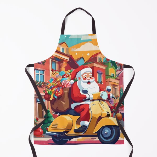 Artikelvorschau, Der Weihnachtsmann fährt eine Vespa entworfen und verkauft von Cat Prince.