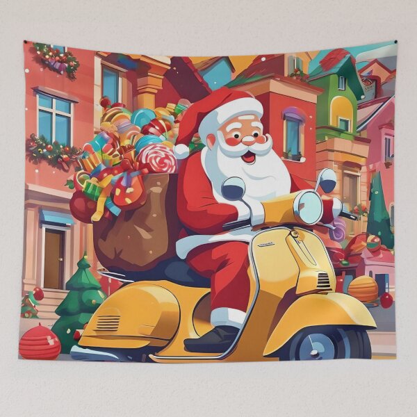 Artikelvorschau, Der Weihnachtsmann fährt eine Vespa entworfen und verkauft von Cat Prince.