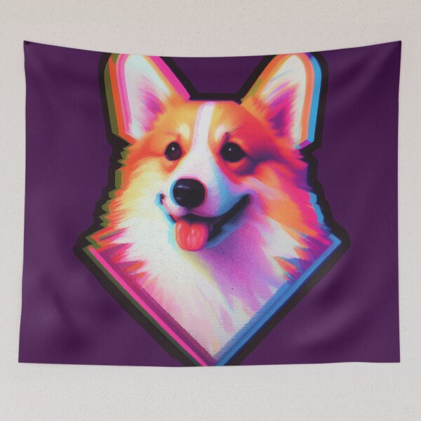 Item preview, Retro Wave Rider Corgi designed and sold by BarkandStick.