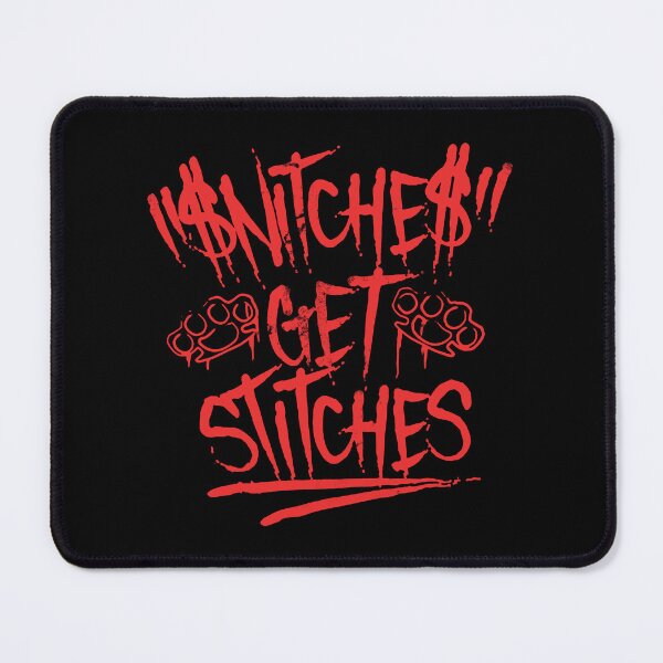 Item preview, Snitches Get Stitches Quote Typography Graffiti designed and sold by FriskySloths.