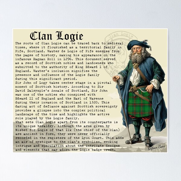 Item preview, Clan Logie Scottish History  designed and sold by BagTown Clans.