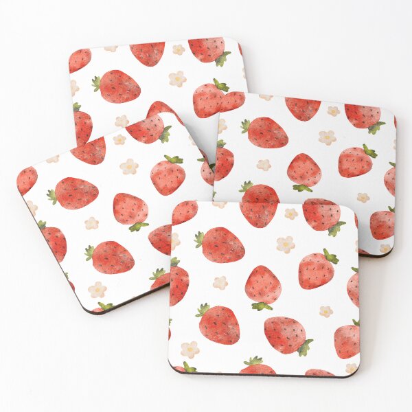 Item preview, Red juicy watercolor strawberries designed and sold by pinkyfish1010.