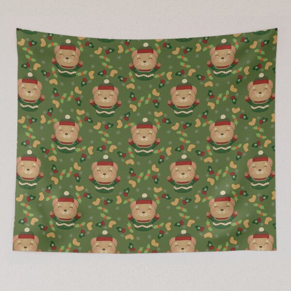 Item preview, Teddy Bear Wreath Christmas Pattern designed and sold by I Am Cuta.