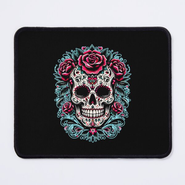 Item preview, Dia de la Muerte Skull. Blue outline designed and sold by reimaige.