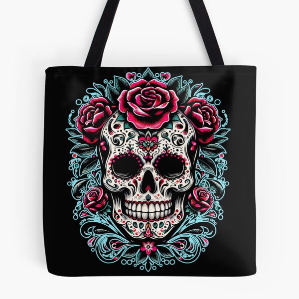 Item preview, Dia de la Muerte Skull. Blue outline designed and sold by reimaige.