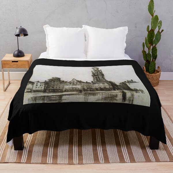 Item preview, Old Houses with the Tower of a Cathedral (crayon sketch) by Vincent Van Gogh designed and sold by Amanda1775.
