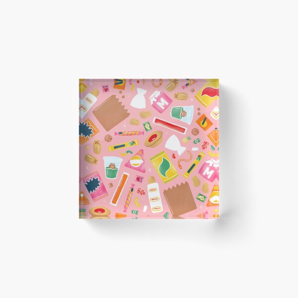 Old School Tuck Shop Snacks Acrylic Block