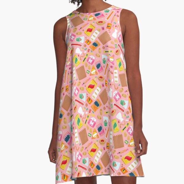 Old School Tuck Shop Snacks A-Line Dress