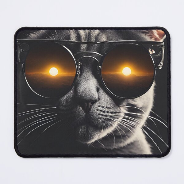 Item preview, Total Solar Eclipse 2024 Cat in Silar Glasses designed and sold by CyberArtistOne.