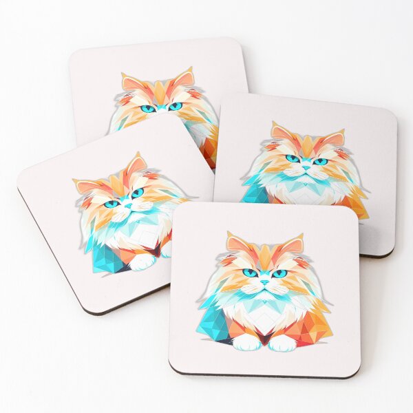 Aperçu de l'œuvre Oeuvre de forme géométrique de chat persan mignon coloré créée et vendue par Geonimalia.