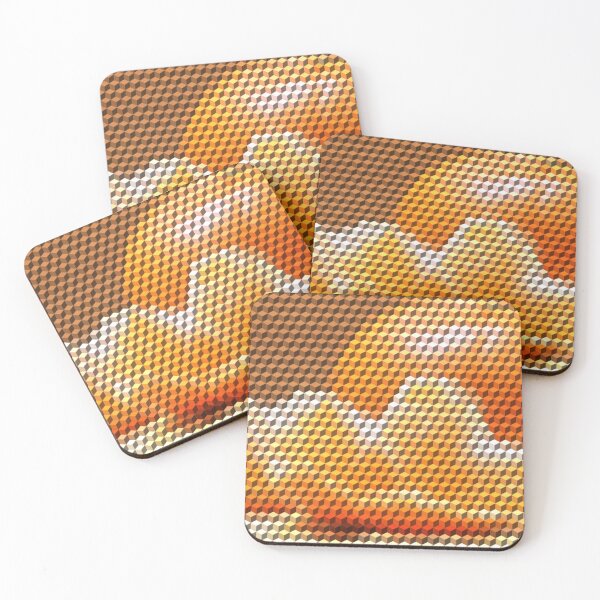 Item preview, Orange 3D Cubes Low Poly Art designed and sold by SpiroJo.