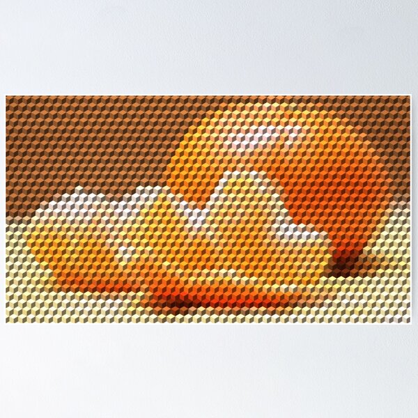 Item preview, Orange 3D Cubes Low Poly Art designed and sold by SpiroJo.