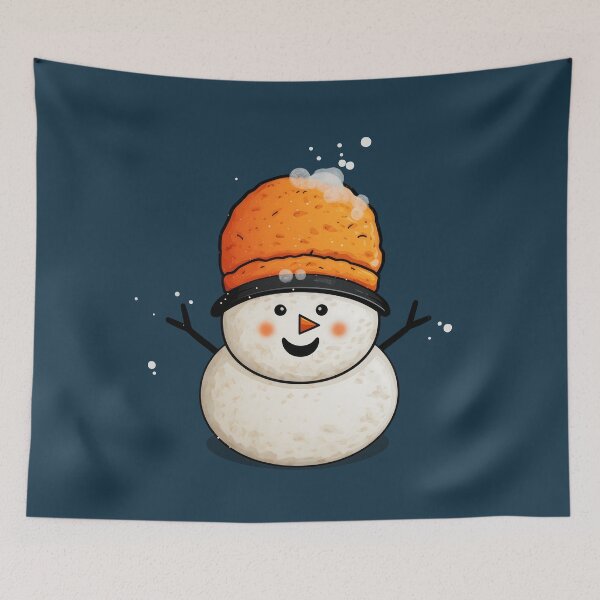 Item preview, The Joyful Smiling Snowman with a Yellow Hat designed and sold by unimuse.