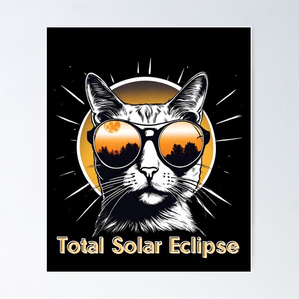 Item preview, Cat Total Solar Eclipse 2024  designed and sold by CyberArtistOne.