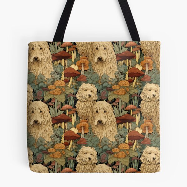 Item preview, goldendoodles with mushrooms designed and sold by darkartsflowers.
