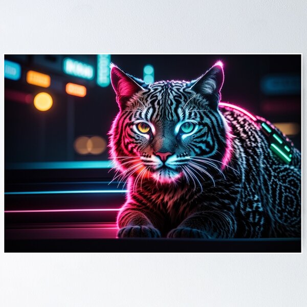 Item preview, 001 Cyberpunk Bobcat designed and sold by Alexis Art Collection.