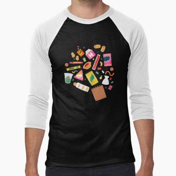 Old School Tuck Shop Snacks Baseball ¾ Sleeve T-Shirt