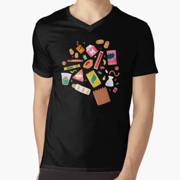 Old School Tuck Shop Snacks V-Neck T-Shirt