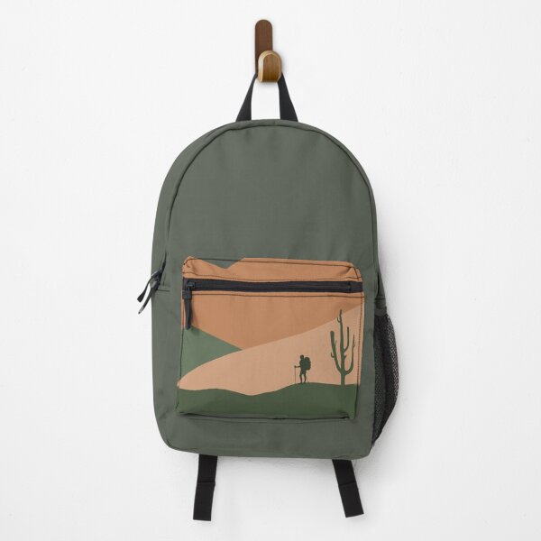 Item preview, Hiker walking on land mountain in background designed and sold by Prissyyoo.