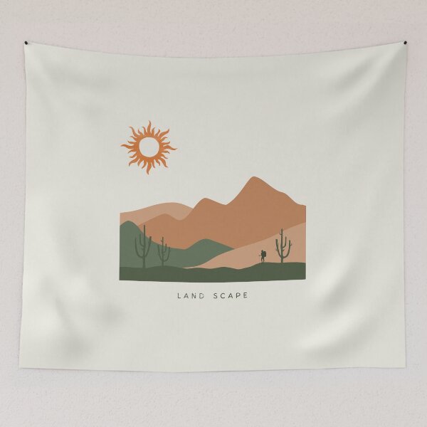 Item preview, Hiker walking on land mountain in background designed and sold by Prissyyoo.