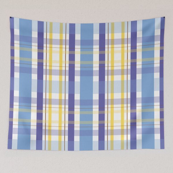 Item preview, Blue and orange plaid pattern designed and sold by pinkyfish1010.