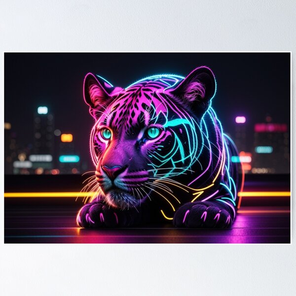 Item preview, 002 Cyperpunk Panther designed and sold by Alexis Art Collection.