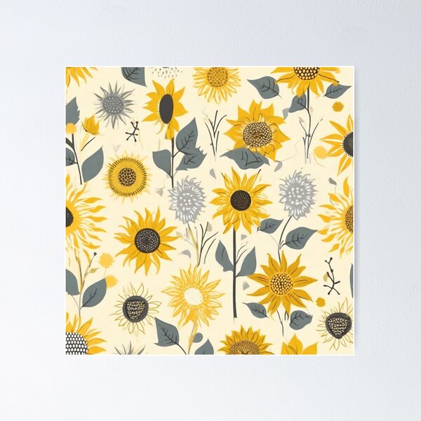 Item preview, 001 Diseño minimalista de girasol escandinavo sin costuras designed and sold by Alexis Art Collection.