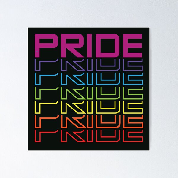 Item preview, LGBTQ PRIDE design with a row of Half Lettering in Rainbow Colours designed and sold by Foxalla.