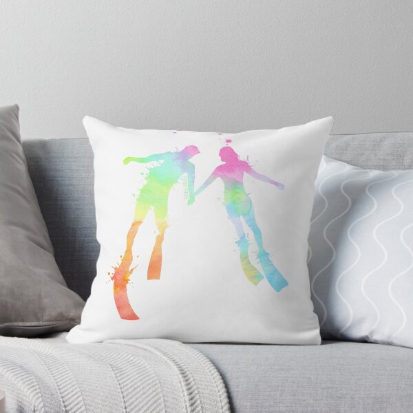 Item preview, Acuarela Apnea buceo Divertida pareja designed and sold by banwa.