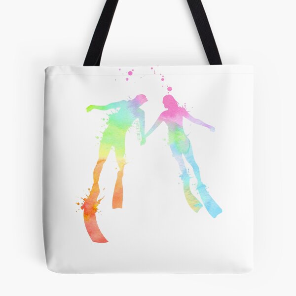 Item preview, Acuarela Apnea buceo Divertida pareja designed and sold by banwa.