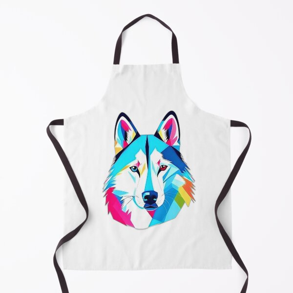 Item preview, Colourful Siberian Husky Dog Geometric Shaped Artwork designed and sold by Geonimalia.