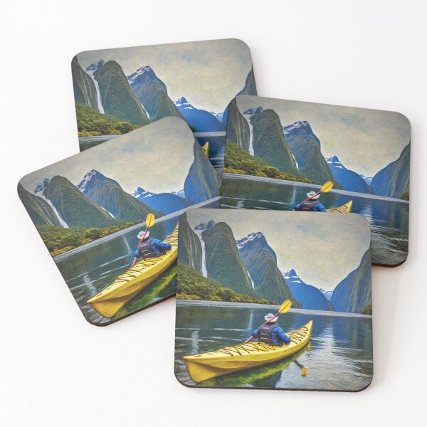 Item preview, "Awe-Inspiring Adventure: Kayaking in Milford Sound" designed and sold by Artisticanvas.