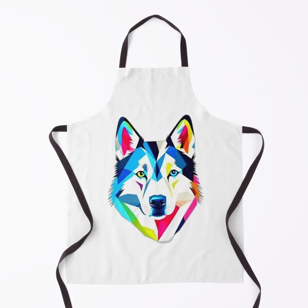 Item preview, Colourful Siberian Husky Dog Geometric Shaped Artwork designed and sold by Geonimalia.
