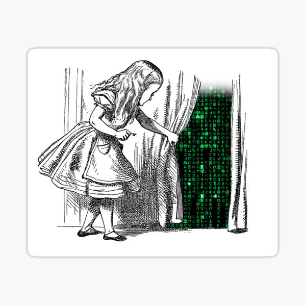 Alice behind the Curtain - Matrix Sticker