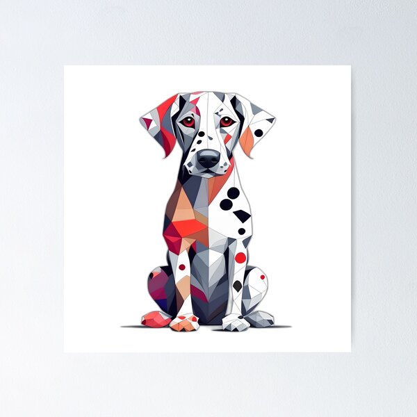 Item preview, Spotted Dalmation Dog Geometric Shaped Artwork designed and sold by Geonimalia.