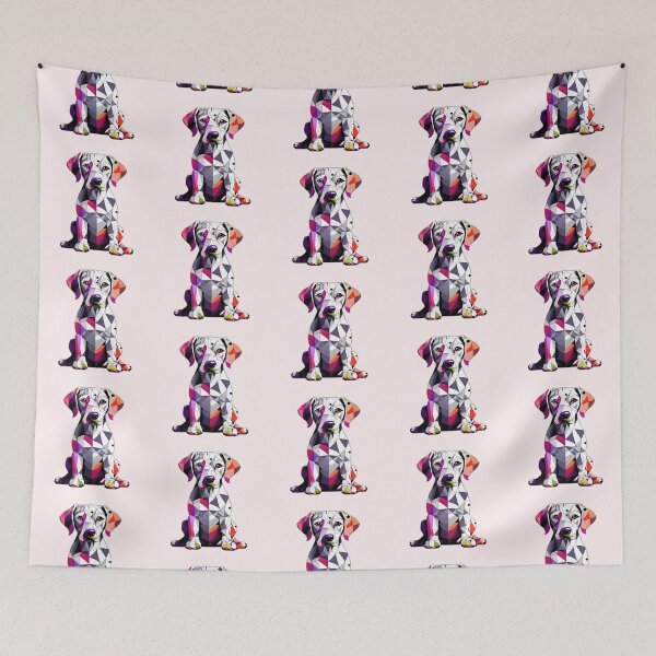 Item preview, Colourful Spotted Dalmation Dog Geometric Shaped Artwork designed and sold by Geonimalia.