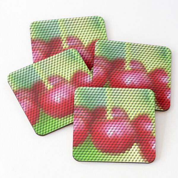 Item preview, Cherries 3D Cubes Low Poly Art designed and sold by SpiroJo.