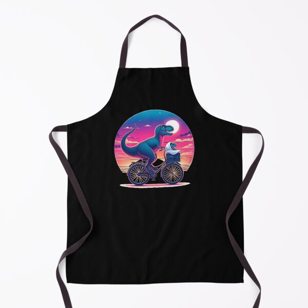 Item preview, RETRO VINTAGE SUNSET SUNRISE TREX DINOSAUR ON BIKE, Dinosaur Riding A Bike With Baby T-Rex | Good Vibes Collection designed and sold by Made by Tamar.