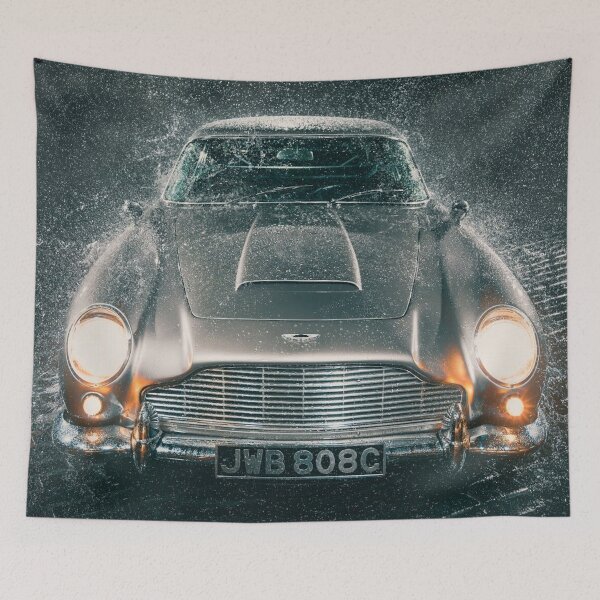 Item preview, Aston Martin DB5 Painting – Classic British Luxury Car Art, Vintage James Bond Style, Iconic Car Poster designed and sold by Road To Track.