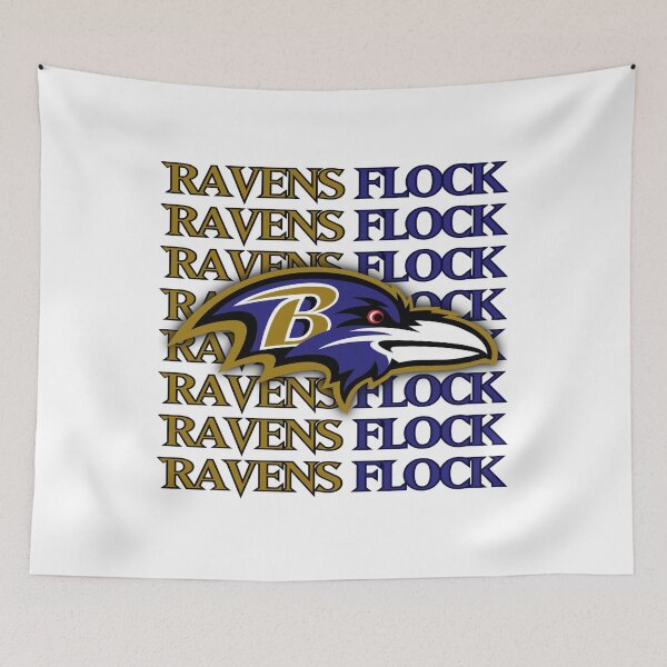 Item preview, Baltimore Ravens head ravens Flock designed and sold by victoriam99.