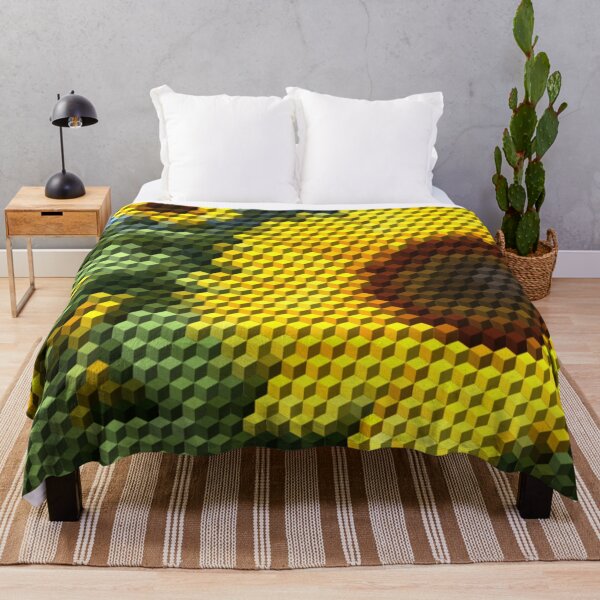 Item preview, Sunflowers 3D Cubes Low Poly Art designed and sold by SpiroJo.