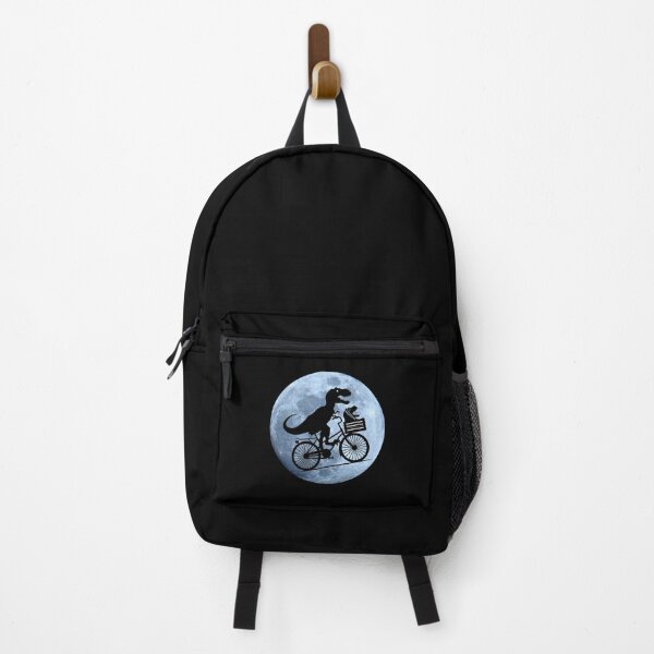Vista previa del artículo con la obra «E.T. EXTRA TREX, SILUETA DE DINOSAURIO EN BICI, Dinosaurio en bicicleta con bebé T-Rex», diseñado y vendido por TammarsDesigns.