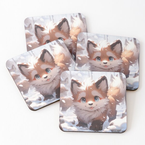 Item preview, Cute Anime Animals: Winter Red Fox designed and sold by ArtsyChaosArt.