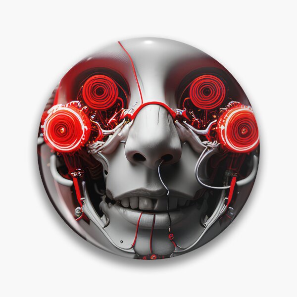 Item preview, Delusional and menacing cyberpunk rogue robot. designed and sold by sweeann.