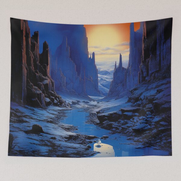 Item preview, Fantasy Landscape - Blue and Orange Canyon designed and sold by Fantasy Masterpiece.