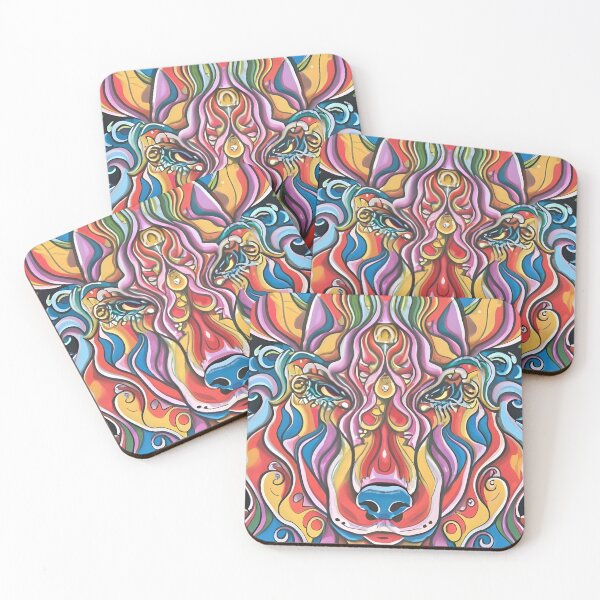 Item preview, Psychedelic Wildlife 8: Cartoon Animal Illustration in Neon Splash Art designed and sold by Kulpi6147.